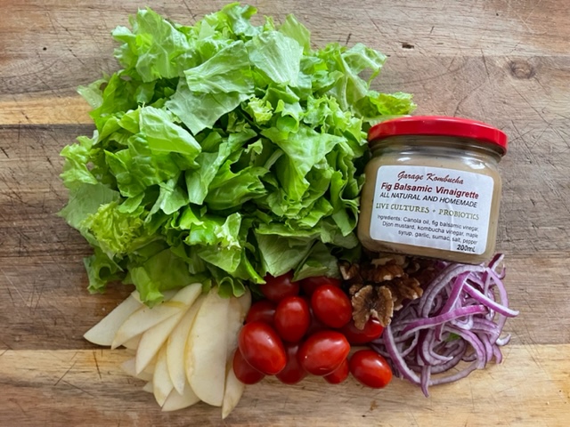 Apple Walnut Salad with Garage Kombucha Balsamic Vinaigrette